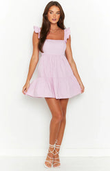 Adair Pink Frill Tiered Mini Dress