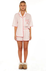 Alexea Pink Stripe Pajama Shorts