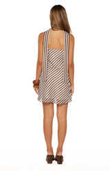 Arti Brown Stripe Micro Mini Dress