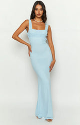 Beverley Baby Blue Mesh Maxi Dress