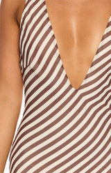Cornell Brown Stripe Maxi Dress