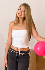 Dakota White Strapless Top