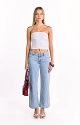 Dakota White Strapless Top