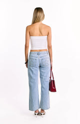 Dakota White Strapless Top