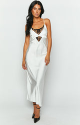 Elery White Contrast Midi Dress