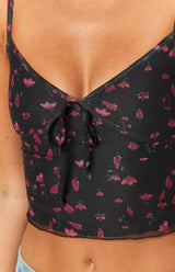 Emz Black Floral Mesh Cami