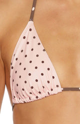 Florida Pink Polka Dot Triangle Bikini Top
