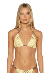 Florida Yellow Polka Dot Triangle Bikini Top