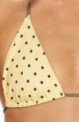 Florida Yellow Polka Dot Triangle Bikini Top