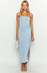 Girls' Night Out Blue Knit Midi Dress