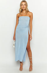 Girls' Night Out Blue Knit Midi Dress
