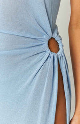 Girls' Night Out Blue Knit Midi Dress