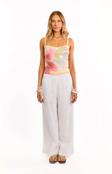 Hadley Yellow Floral Sequin Tank Top