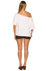 Henrie White Off Shoulder Boxy Tee