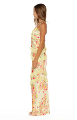 Inara Yellow Bloom Ruffle Maxi  - PRE ORDER