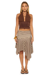 Kerlina Brown Halter Neck Top