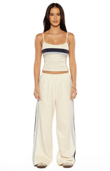 Leya White Contrast Stripe Singlet