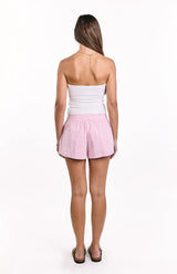 Pippen White Floral Beaded Strapless Top