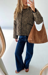 Robbie Leopard Print Quilted Jacket