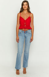 Tora Red Frill Cami