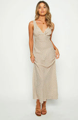 Verlaine Beige Maxi Dress