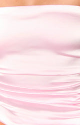 Zaylee Pink Strapless Satin Top